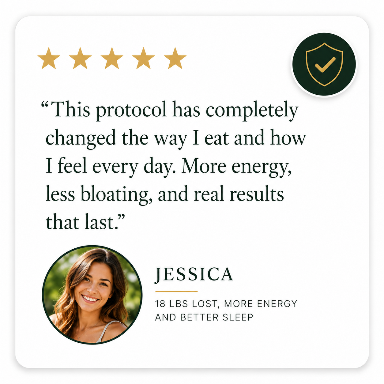 Jessica testimonial card